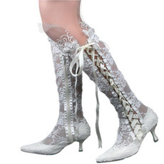 Módní sexy krajkové duté krajkové dámské boty svatební krajkové boty