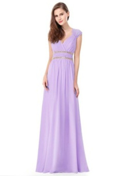 Šifón Přirozeného pasu Elegantní Délka podlahy Rouška Večerní šaty