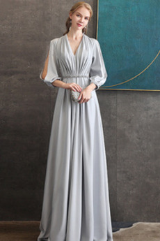Elegantní lucerna Přikrýt V-krk Klíčová dírka Korálkový pás Večerní šaty