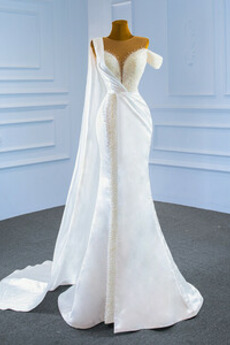 Přirozeného pasu Bez rukávů Luxusním Drobounký Svatební šaty