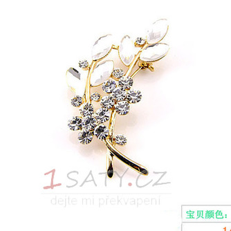 Inlaid diamant Hot sale Ženy Příslušenství Crystal Leaf Brooch - Strana 2