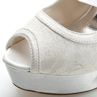Elegantní krajkové vysoké podpatky nepromokavá platforma dámské boty saténové pásky banketové svatební boty módní boty - Strana 6