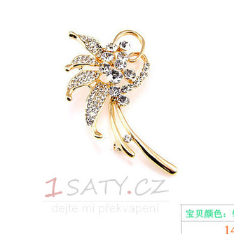 Inlaid diamant Leaf Nejvyšší stupeň Crystal Ženy Flowers Brož - Strana 6