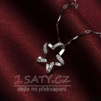 Klíčenka Ženy Stříbrná Pětcípá hvězda Inlaid diamantový náhrdelník - Strana 4