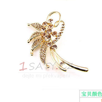 Inlaid diamant Leaf Nejvyšší stupeň Crystal Ženy Flowers Brož - Strana 5