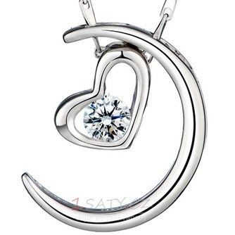 Stříbrné pokovování srdce ve tvaru dekorace Hot sale náhrdelník přívěsek - Strana 1