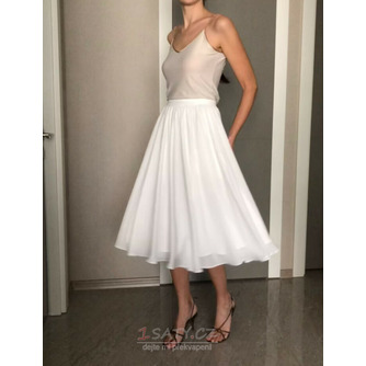 Dámská šifonová sukně Svatební sukně Družička splývavá Svatební Čaj délka krátká svatební sukně 68CM - Strana 1