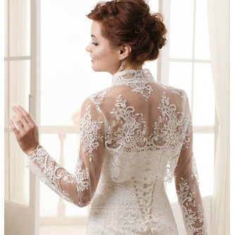 Svatební krajková bunda s krátkým rukávem Lace Jacket Bridal Coat - Strana 4