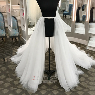 Odnímatelná sukně pro svatební šaty Organza Kaple Vláček Přední štěrbina Odnímatelná Vlečka pro nevěstu - Strana 1