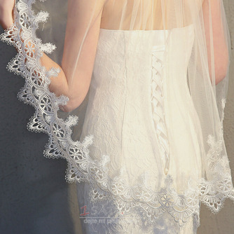 Jednovrstvá s hřebenem na vlasy závoj ve vodě rozpustný krajkový závoj svatební šaty příslušenství závoj - Strana 3