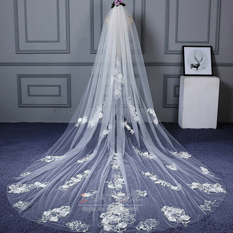 Svatební svatební nádherný závoj krajkový závoj s dlouhým závojem luxusní svatební závoj - Strana 1