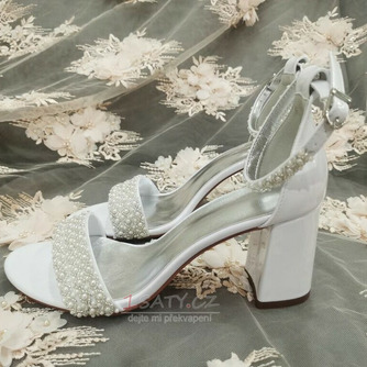 Dámské sandály na vysokém podpatku, perlové svatební sandály, banketové sandály - Strana 7