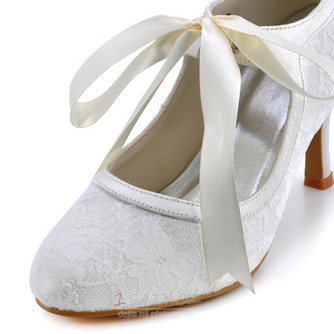 Bílé krajkové krajkové svatební boty a vysoké podpatky vysoké podpatky pro družičku - Strana 3