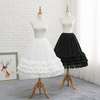 Černá šifonová spodnička, svatební dlouhá krinolína, cosplay plesové šaty šifonová spodnička, nadýchaná sukně, midi sukně Lolita - Strana 1