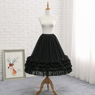 Černá šifonová spodnička, svatební dlouhá krinolína, cosplay plesové šaty šifonová spodnička, nadýchaná sukně, midi sukně Lolita - Strana 4
