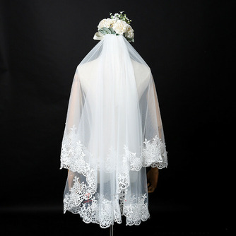 Svatební závoj elegantní krátký závoj skutečný fotografický závoj jedna vrstva bílého slonovinového svatebního závoje - Strana 5