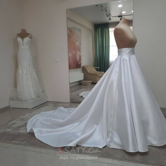 Odnímatelná svatební sukně odděluje Saténová svatební sukně Dlouhá sukně s vlečkou - Strana 2