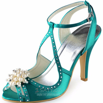 Jehlové svatební boty drahokamové sandály svatební boty princezny hedvábné svatební boty - Strana 1