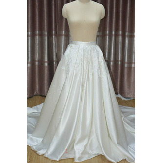 Saténová nášivka sukně Svatební šaty odnímatelná sukně Odnímatelné vlečné svatební doplňky vlastní velikost - Strana 1