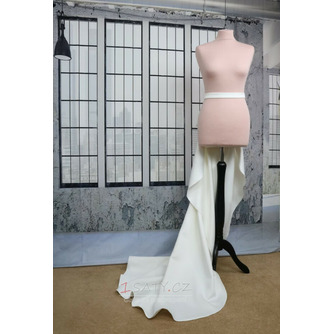 Odnímatelný vláček s mašlí Svatební vláček Svatební sukně samostatná sukně Saténová Svatební odnímatelná vlečka - Strana 6