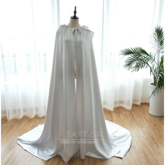 Svatební šál dlouhý barevný saténový kabát s kapucí nevěsty - Strana 1