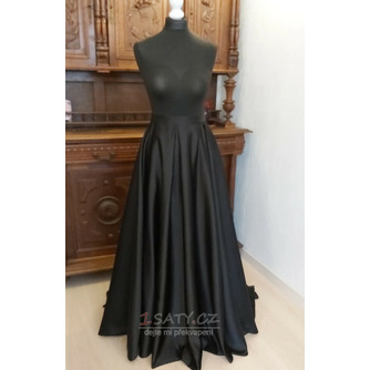 Odepínací zavinovací svatební sukně Černá dlouhá sukně s kapsami Svatební sukně na zakázku - Strana 3