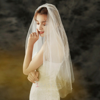 Jednoduchý svatební závoj nevěsta svatební čelenka fotoateliér foto závoj dvojí objednávka perlový závoj - Strana 1