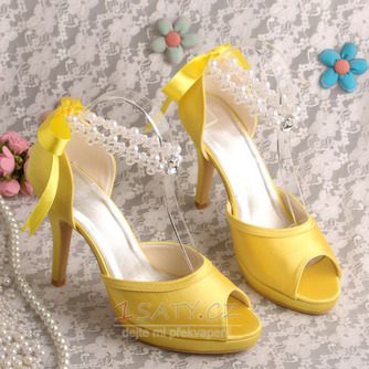 Svatební jehlové svatební boty s otevřenou špičkou sandály svatební velké velikosti družičky - Strana 4