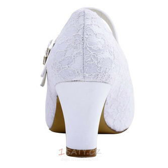 Bílé krajkové svatební boty na vysokém podpatku, kulaté špičky na vysokém podpatku, svatební boty pro družičku - Strana 5