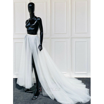 Odnímatelná svatební sukně Dlouhá tylová sukně s rozparkovanou tylovou sukní s vlečkou - Strana 1