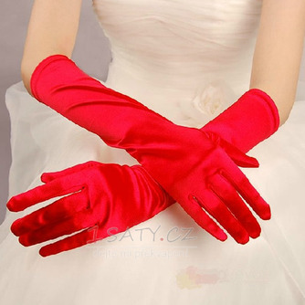 Svatební rukavice plné prsty černé saténové elastické teplé slavnostní - Strana 3