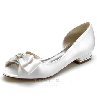 Svatební boty pro nevěstu nízké podpatky kamínky svatební boty saténové večerní party plesové boty - Strana 1