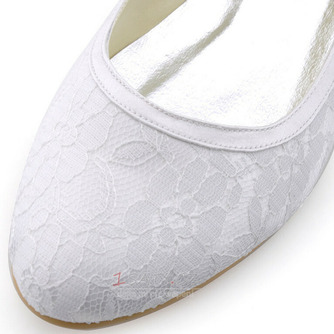 Krajkové svatební boty ploché těhotné ženy svatební boty pohodlné nízké podpatky - Strana 3
