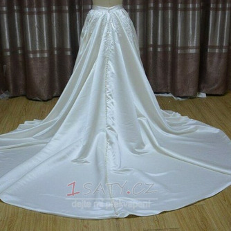 Saténová nášivka sukně Svatební šaty odnímatelná sukně Odnímatelné vlečné svatební doplňky vlastní velikost - Strana 3