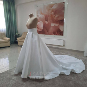 Odnímatelná svatební sukně odděluje Saténová svatební sukně Dlouhá sukně s vlečkou - Strana 1