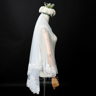 Svatební závoj elegantní krátký závoj skutečný fotografický závoj jedna vrstva bílého slonovinového svatebního závoje - Strana 4