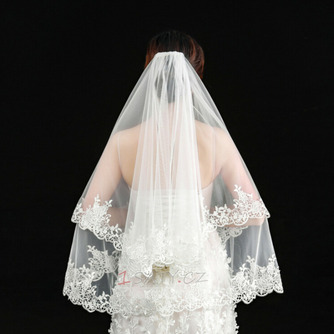 Svatební závoj elegantní krátký závoj skutečný fotografický závoj jedna vrstva bílého slonovinového svatebního závoje - Strana 1