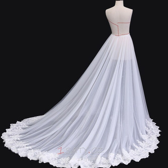 Odnímatelné svatební šaty tylová sukně Odnímatelné krajkové gázové šaty s dlouhým ocasem - Strana 5