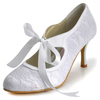 Bílé krajkové krajkové svatební boty a vysoké podpatky vysoké podpatky pro družičku - Strana 2