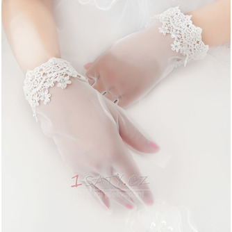 Svatební rukavice Moderní letní krajka Bílá Plná prstová dekorace - Strana 1