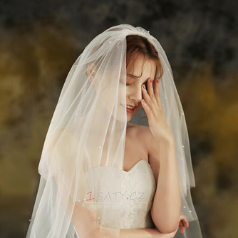 Jednoduchý svatební závoj nevěsta svatební čelenka fotoateliér foto závoj dvojí objednávka perlový závoj - Strana 4