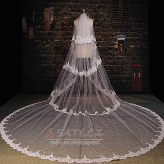 Svatební závoj Multi Layered Ceremonial Cold Lace Long Tissue Lace - Strana 3
