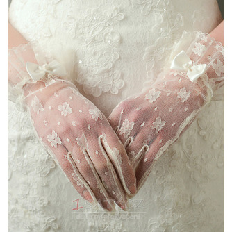 Svatební rukavice Požadovaná průsvitná krátká dekorace Slonovina - Strana 1