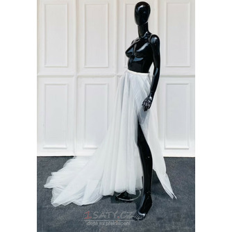 Odnímatelná svatební sukně Dlouhá tylová sukně s rozparkovanou tylovou sukní s vlečkou - Strana 4