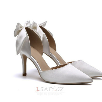 Bílé svatební boty saténové svatební boty vysoké podpatky podzimní a zimní modely - Strana 5