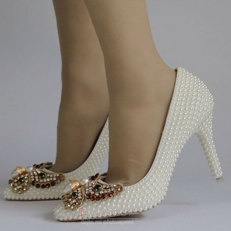 9CM pearl bow vysoké podpatky jehlové boty boty na boty party - Strana 5