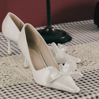 Špičaté jednoduché boty, bílé krajkové boty pro družičku, svatební svatební boty - Strana 4