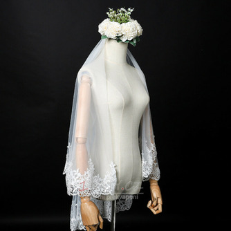 Svatební závoj elegantní krátký závoj skutečný fotografický závoj jedna vrstva bílého slonovinového svatebního závoje - Strana 3