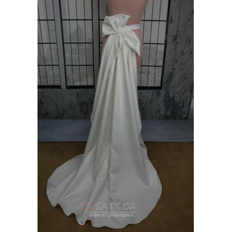 Odnímatelný vláček s mašlí Svatební vláček Svatební sukně samostatná sukně Saténová Svatební odnímatelná vlečka - Strana 5