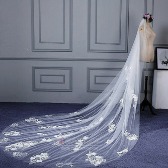 Svatební svatební nádherný závoj krajkový závoj s dlouhým závojem luxusní svatební závoj - Strana 3